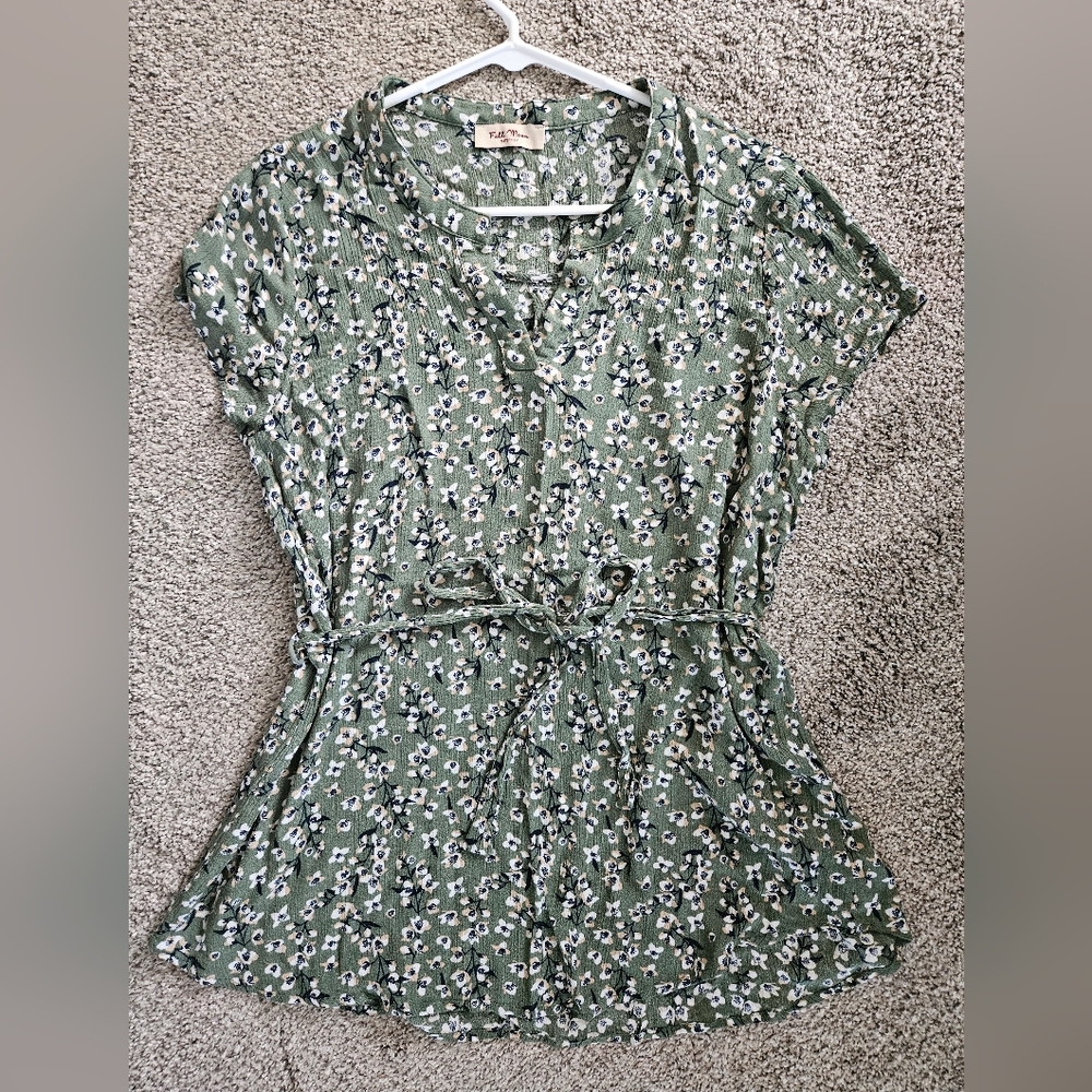 Floral Green Women's Maternity Top